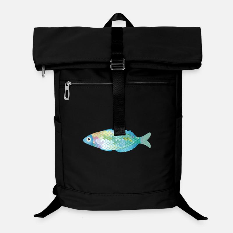 Der farbenfrohe Fisch erstrahlt in zarten Farben Laptop-Rucksack 