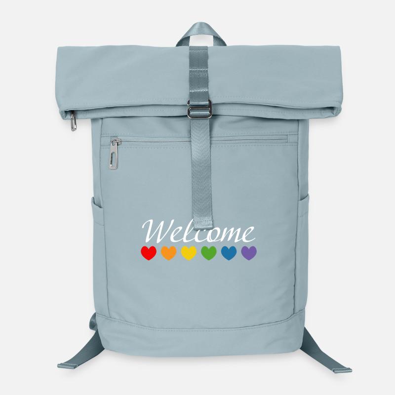 Regenbogenherzchen Welcome weiss Laptop-Rucksack 