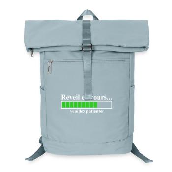 Ladeanzeige, Wecker läuft: - Laptop-Rucksack  - Eisblau - Vorne