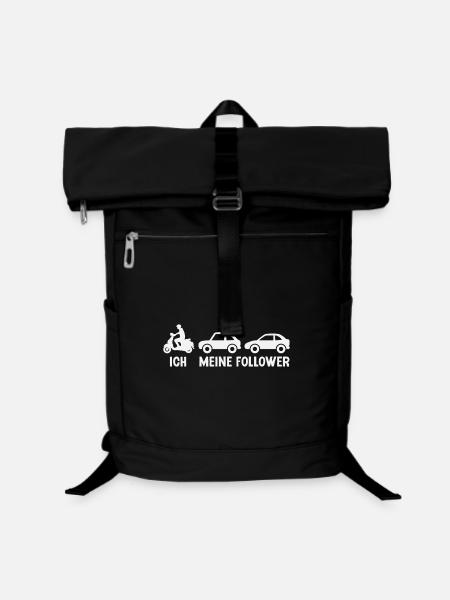 Rollerfahrer Follower Motorroller Moped Roller - Laptop-Rucksack  - Schwarz