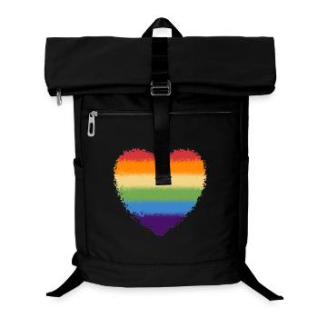 Logo coeur arc-en-ciel tourbillonné - Sac à dos ordinateur - noir - Devant