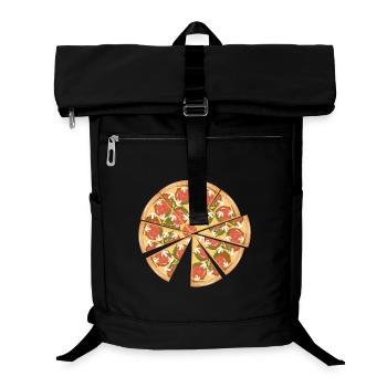 Pizza with salami, peppers, mushrooms and cheese - Laptop Backpack - black - Front