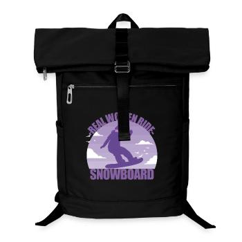 Snowboard Snowboarder Girl Ski Holiday Gift - Laptop Backpack - black - Front