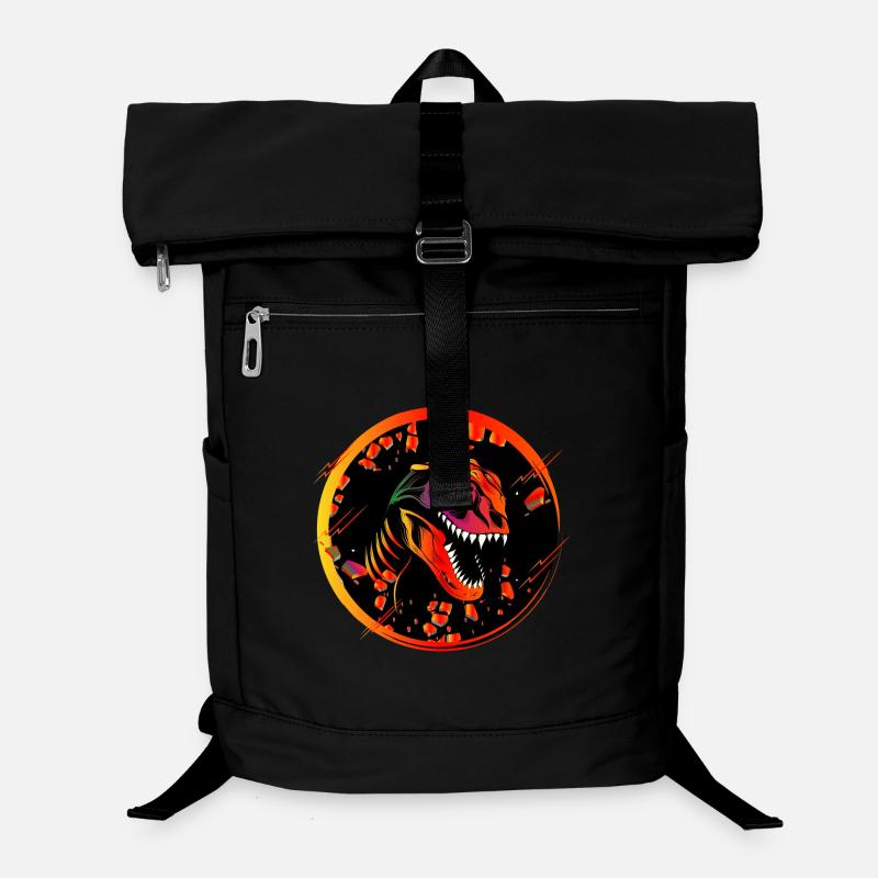 bunter Dinosaurier Schädel Tyrannosaurus Rex Kopf Laptop-Rucksack 