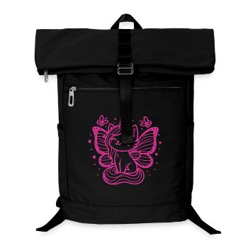 Geflügelte Einhornkatze (pink) - Laptop-Rucksack  - Schwarz - Vorne