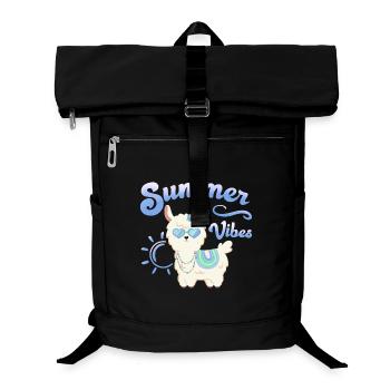 Lama Alpaga d’été - Ambiance estivale - Humeur estivale - Sac à dos ordinateur - noir - Devant