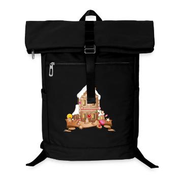 Maison festive en pain d’épice avec des biscuits de Noël - Sac à dos ordinateur - noir - Devant