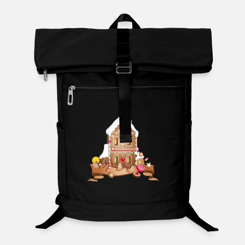 Festliches Lebkuchenhaus mit Weihnachtsplätzchen Laptop-Rucksack 