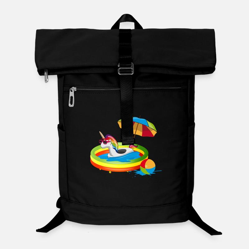 Sommerliches Einhorn im Planschbecken Laptop-Rucksack 