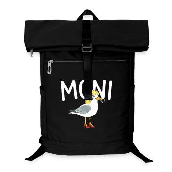witziges Möwen Design Moni, Moin Persiflage - Laptop-Rucksack  - Schwarz - Vorne