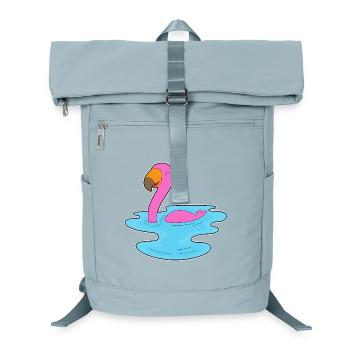 Flamingo Schwimmen - Laptop-Rucksack  - Eisblau - Vorne