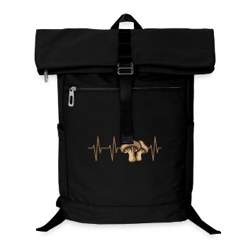Mushroom Heartbeat – Funny Mushroom Picker Design - Laptop Backpack - black - Front