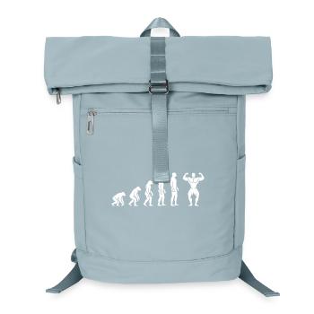 Evolution zum Bodybuilder – Fitness Motivation - Laptop-Rucksack  - Eisblau - Vorne
