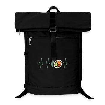 Sushi Heartbeat – Pulse Line Food Design - Laptop Backpack - black - Front