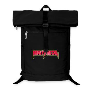 Heavy Metal Emblem with Lightning Bolt - Laptop Backpack - black - Front