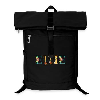 ELLIE Name Art With Flowers Embroidered - Laptop Backpack - black - Front
