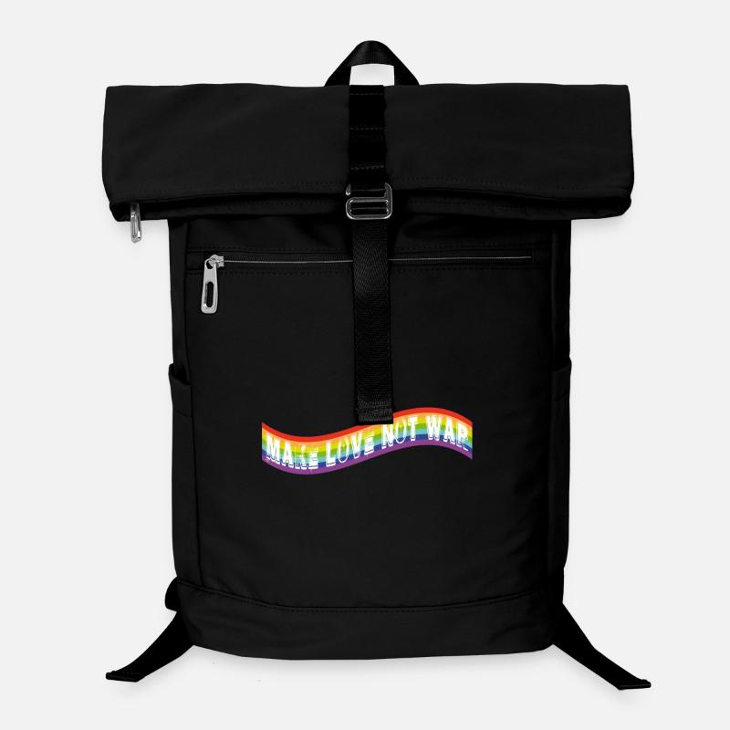 make love not war | Rainbow flag Laptop-Rucksack 