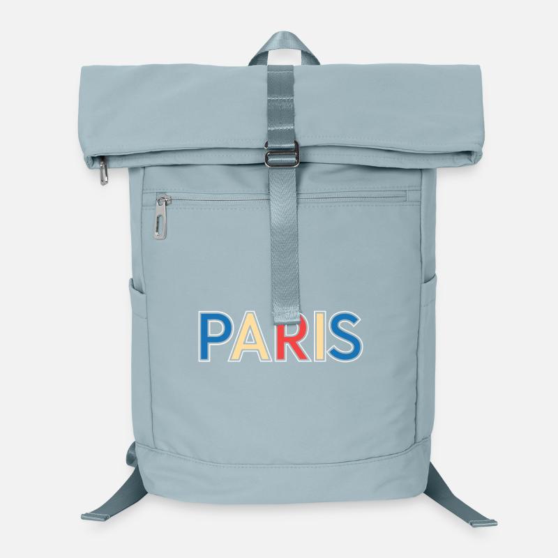 Paris Color Block Typography Laptop Backpack