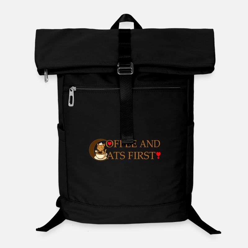 Kaffee und Katzen zuerst Laptop-Rucksack 