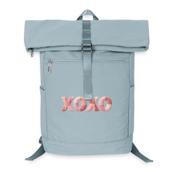 XOXO Patchwork Spruch Kuss Umarmung - Laptop-Rucksack  - Eisblau - Vorne