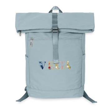 VIGA Namenskunst mit gestickten Blumen - Laptop-Rucksack  - Eisblau - Vorne