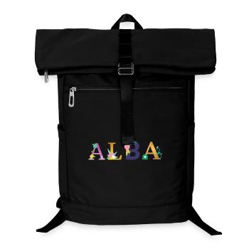 ALBA name decorated with flowers - Laptop Backpack - black - Front