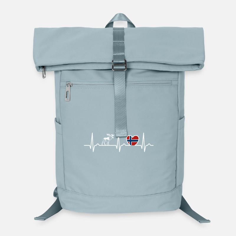 Heart Curve Norway ECG, Pulse, Moose, Gift Laptop Backpack