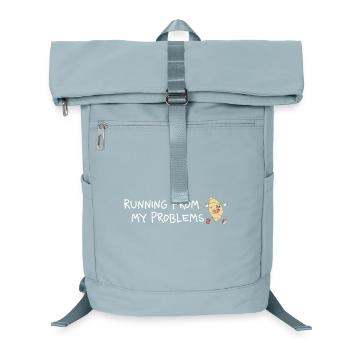 Running from my problems – Funny Croissant - Laptop Backpack - ice blue - Front