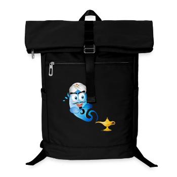 goldene orientalische Wunderlampe & Flaschengeist - Laptop-Rucksack  - Schwarz - Vorne