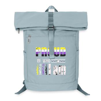 Proud of who I am Nicht-binär LGBT - Laptop-Rucksack  - Eisblau - Vorne