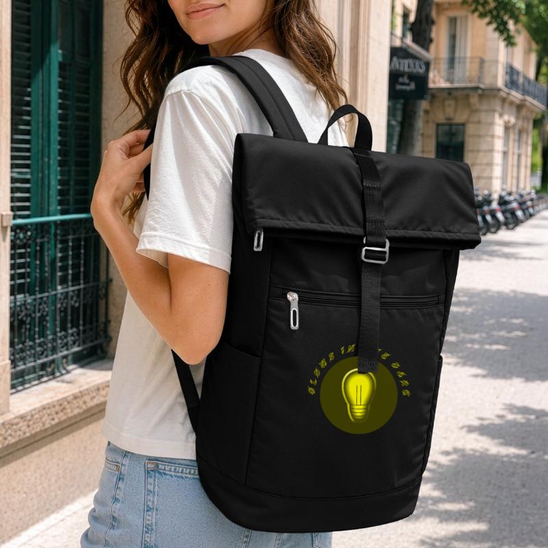 glows in the dark electro current problem Laptop Backpack