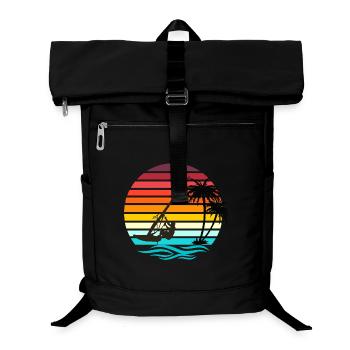 Windsurfer - Rétro Vintage Sunset - Sac à dos ordinateur - noir - Devant
