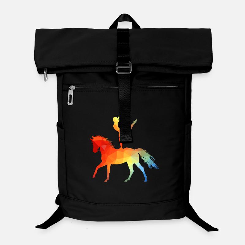 Vaulting Acrobatics Equestrian Riding Horse Colorful Laptop Backpack