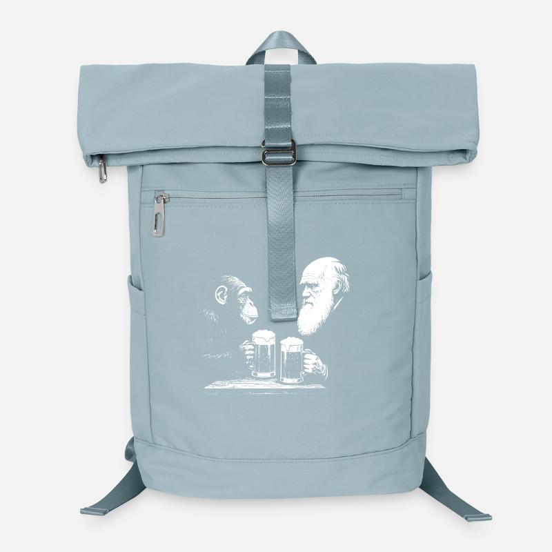 Chimp and Darwin drinking beer Laptop Backpack