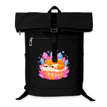 Sleeping fox in crystal cupcake - Laptop Backpack - black - Front
