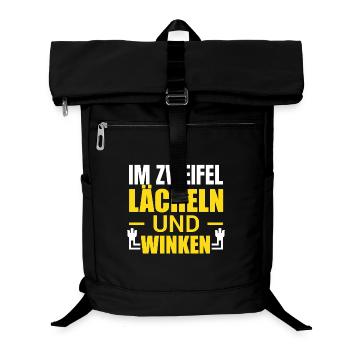 Im Zweifel lächeln und winken - Laptop-Rucksack  - Schwarz - Vorne