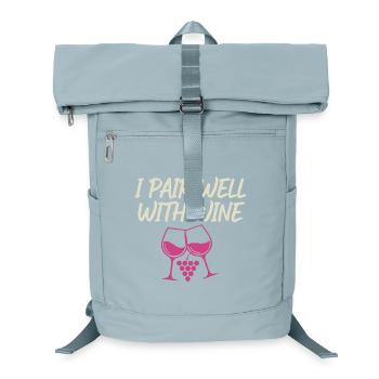 I Pair Well With Wine – Wine Glass Motif - Laptop Backpack - ice blue - Front