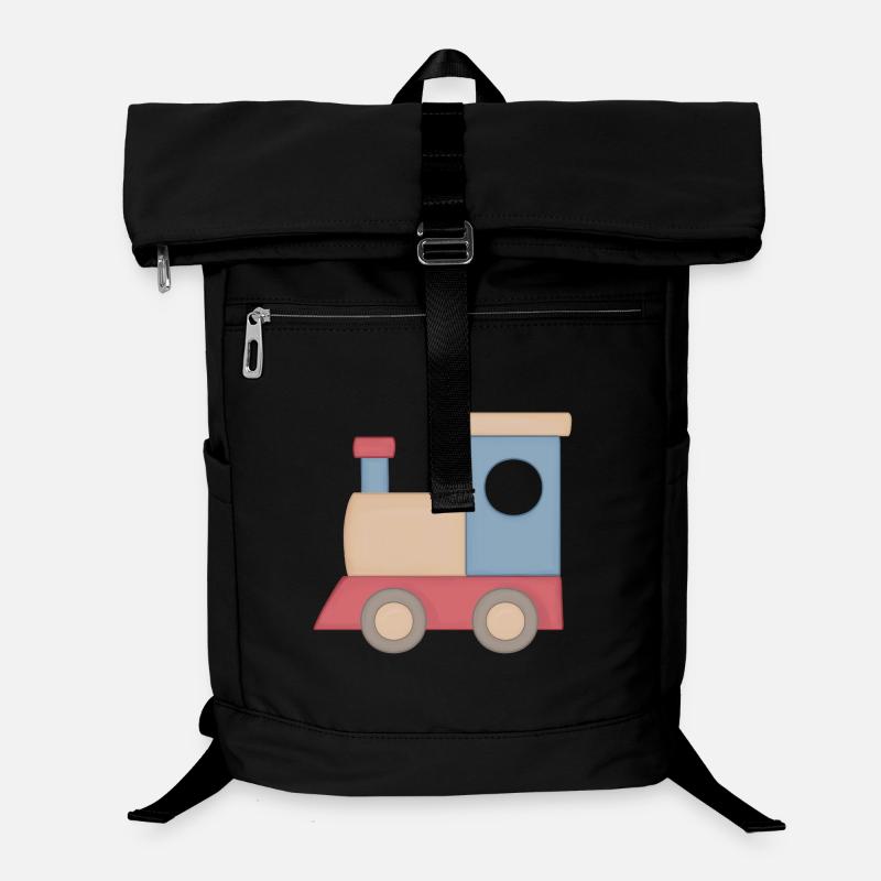 Kunterbunter Spielzug Illustration Eisenbahn Laptop-Rucksack 