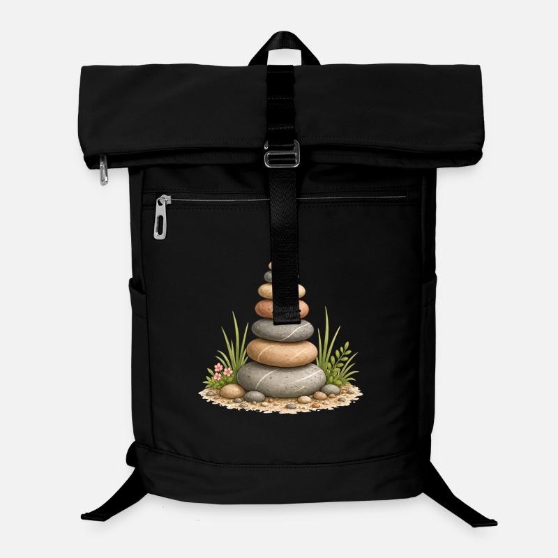 Zen Steinturm Balance Garten Ruhe Motiv Laptop-Rucksack 