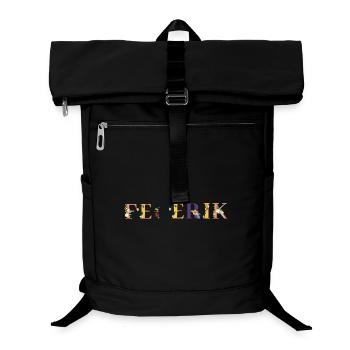 Le nom FEDERIK est décoré de fleurs - Sac à dos ordinateur - noir - Devant