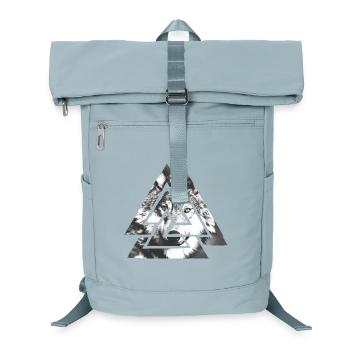 Valknut, Symbol of Odin - With Wolf - Laptop Backpack - ice blue - Front