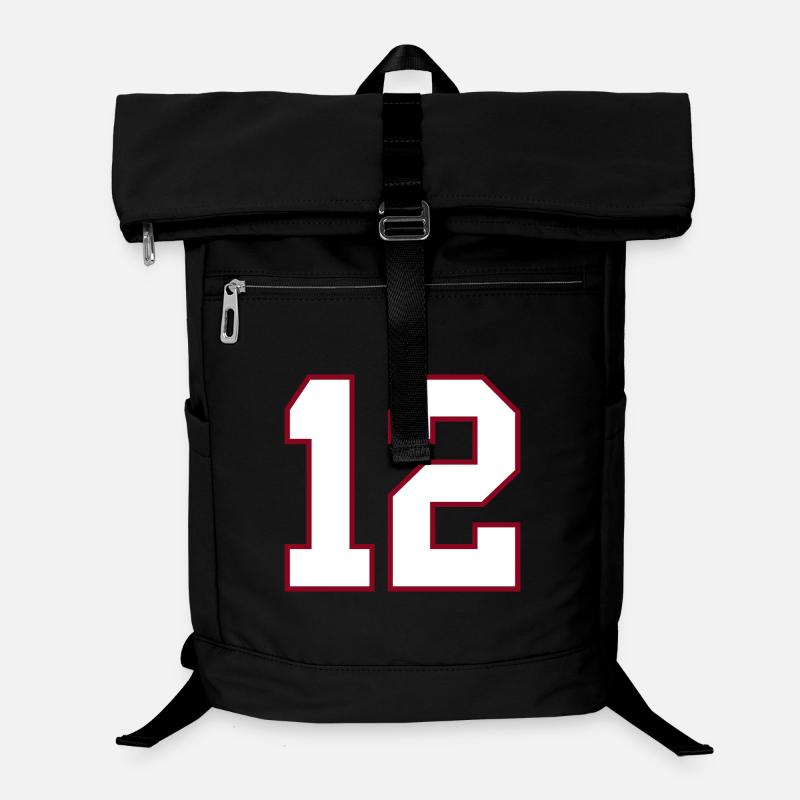 12 College-Jersey Nummern-Print Laptop-Rucksack 