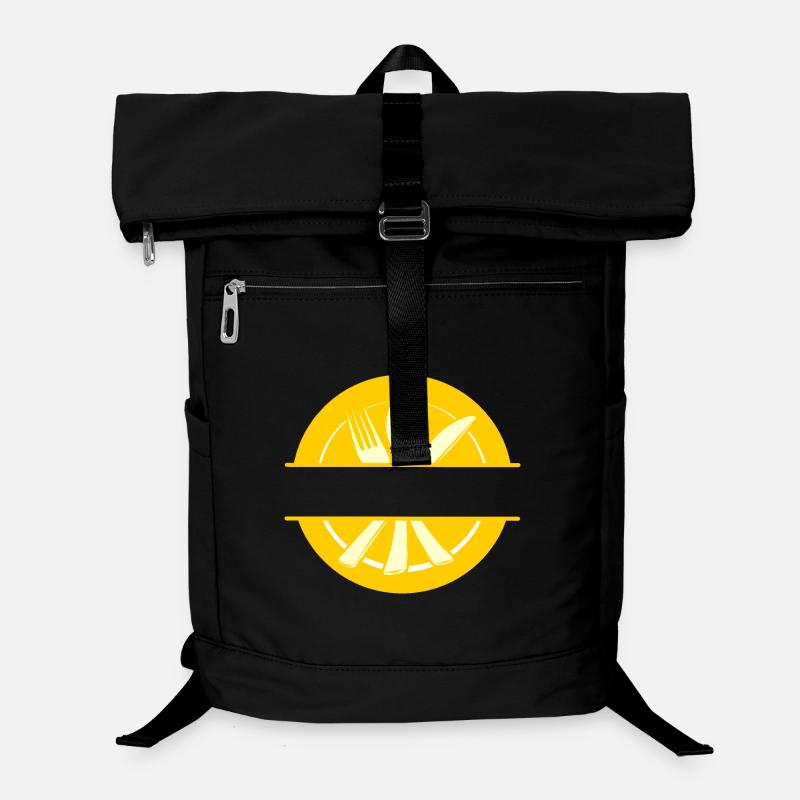 Cutlery menu logo with transparent bar gold Laptop Backpack