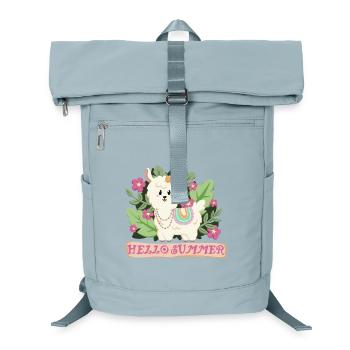 Hello summer Lama Alpaka in Sommerstimmung - Laptop-Rucksack  - Eisblau - Vorne
