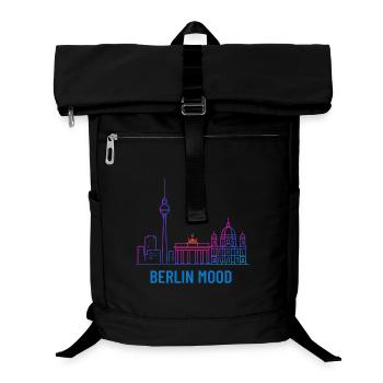 Berlin Mood Neon Skyline - Laptop-Rucksack  - Schwarz - Vorne