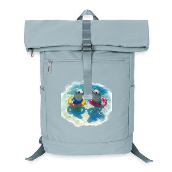 Fröhliche Seehunde mit Poolreifen - Laptop-Rucksack  - Eisblau - Vorne