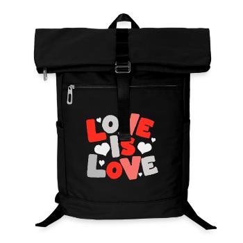 Love Is Love – Bunte Typo mit Herzen - Laptop-Rucksack  - Schwarz - Vorne