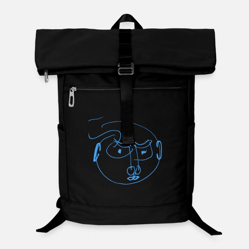 Blaue Linien-Porträt-Doodle Laptop-Rucksack 