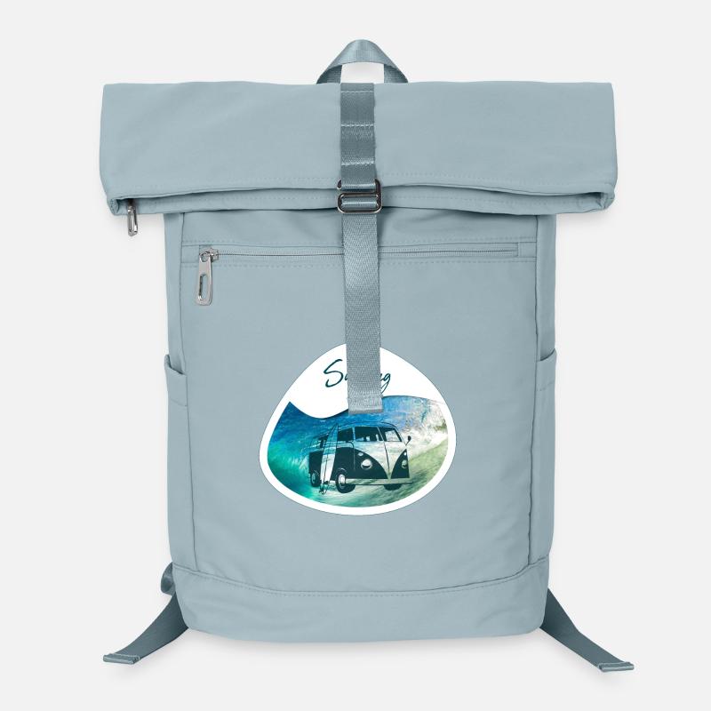 Surfing wave bus - design Laptop Backpack