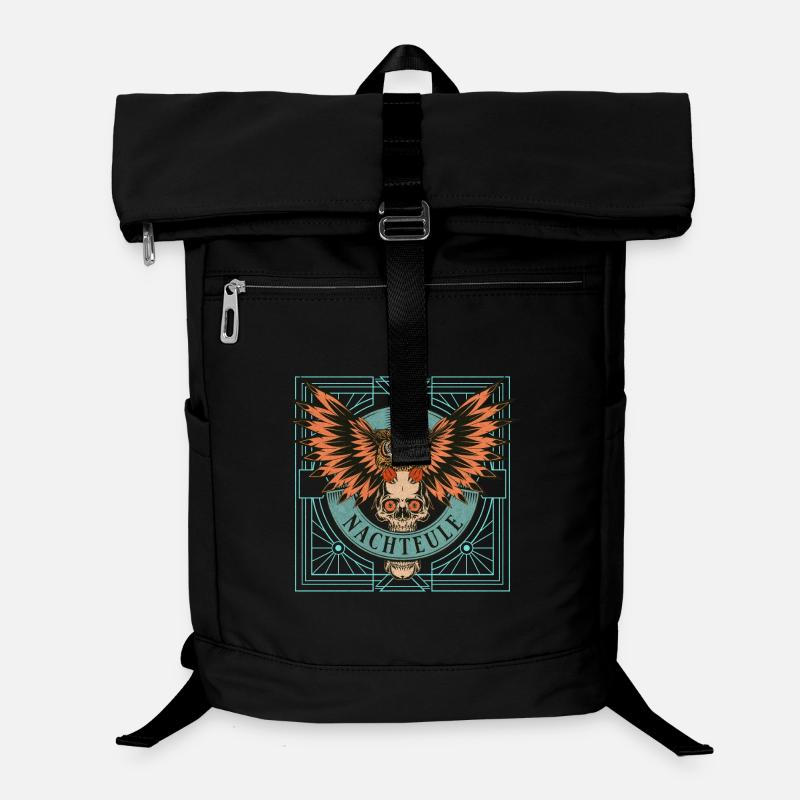 Nachteule Schädel Pank - Laptop-Rucksack  - Schwarz
